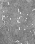 Plakat - Gray vintage map of Saint Etienne downtown France