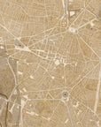 Plakat - Sepia vintage map of Dijon downtown France