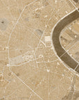 Plakat - Sepia vintage map of Bordeaux downtown France