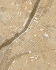Poster - Sepia vintage map of Angers downtown France
