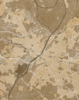Poster - Sepia vintage map of Angers France