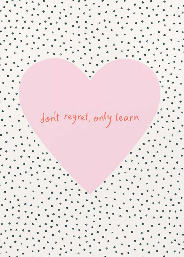 Plakat - Pink Heart Learn Quote