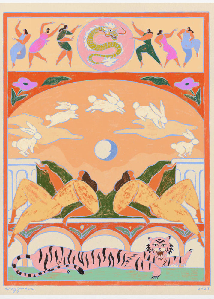 Plakat - Rabbit Jumps Over the Moon - Admen.dk