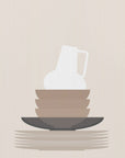 Poster - Dishes and a vase in beige