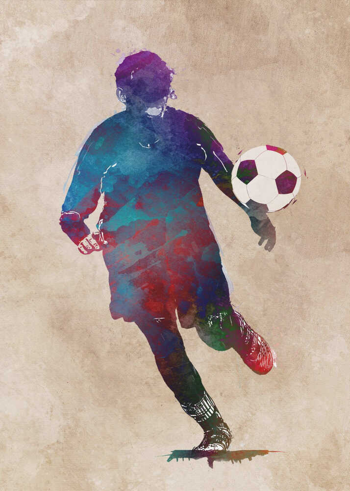 Plakat - Vibrant Soccer Player