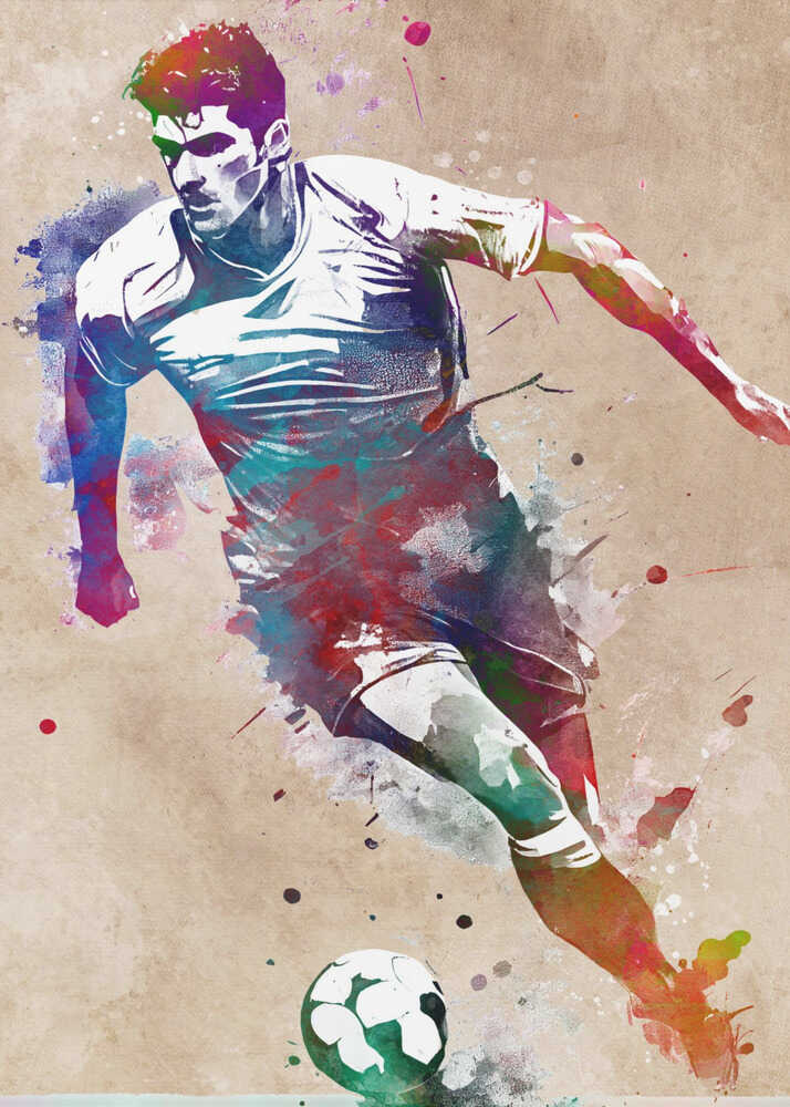 Plakat - Dynamic Soccer Player