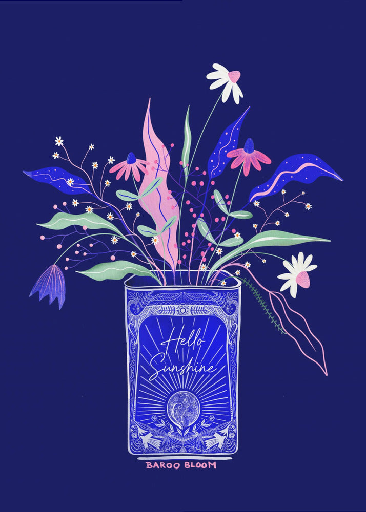 Plakat - Tin Can Flower Illustration