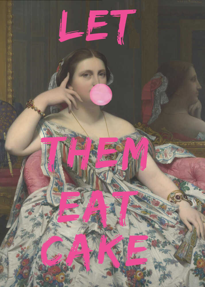 Plakat - Let Them Eat Cake, Bubble Gum Vintage Portrait