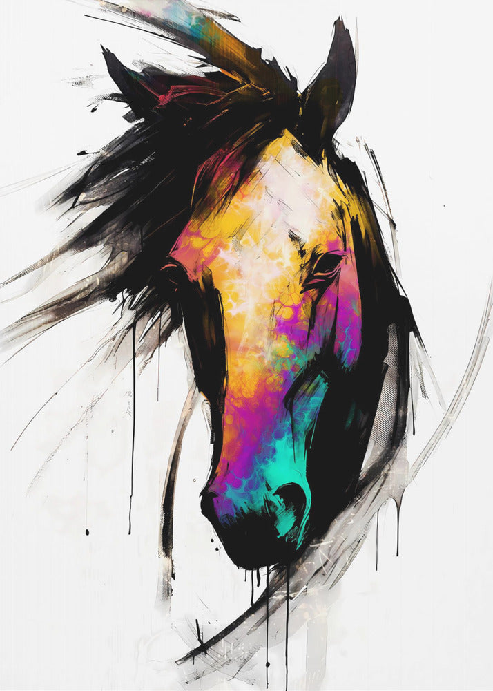 Plakat - Horse Wild Tribal Illustration Art 02