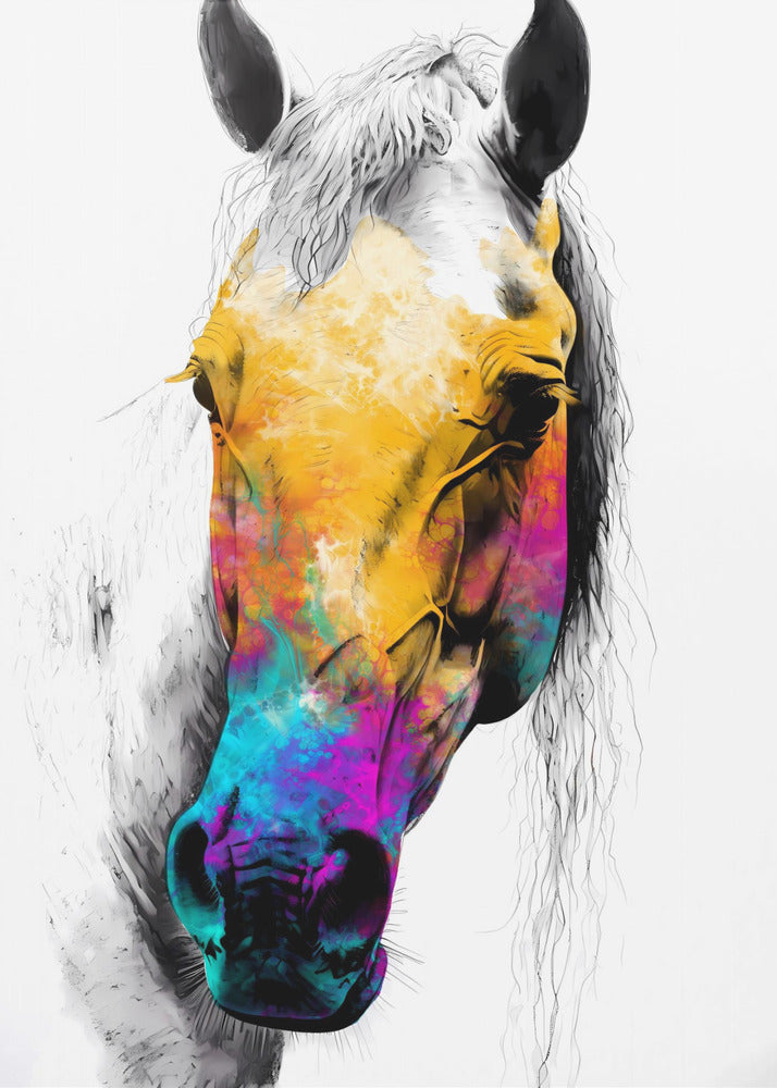 Plakat - Horse Wild Tribal Illustration Art 08