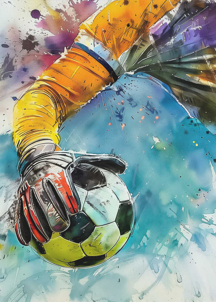 Plakat - Watercolor Goalie Action