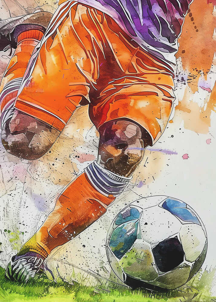 Plakat - Dynamic Soccer Action