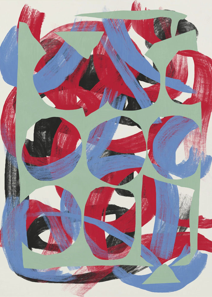 Plakat - Dry directional strokes abstract 03