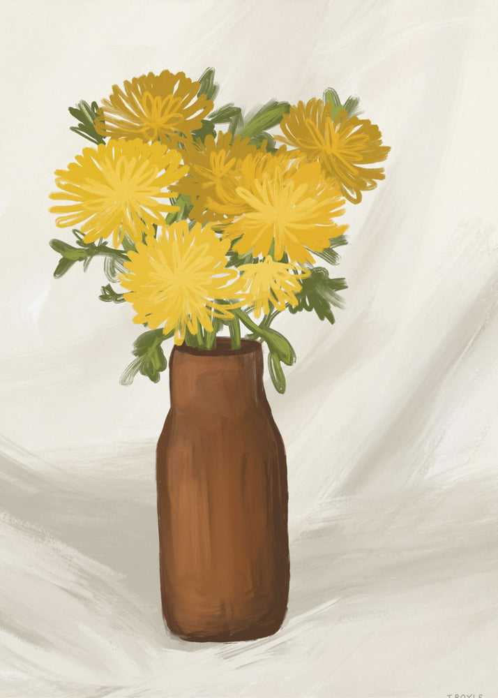 Plakat - Vase of Flowers in Yellow