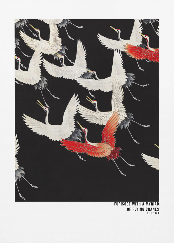 Plakat - Furisode with a myriad of flying cranes - Admen.dk