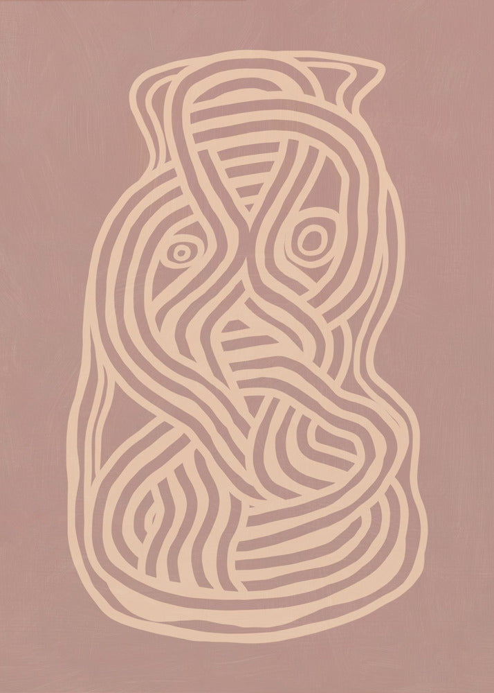 Poster - Line art organic shape in nude