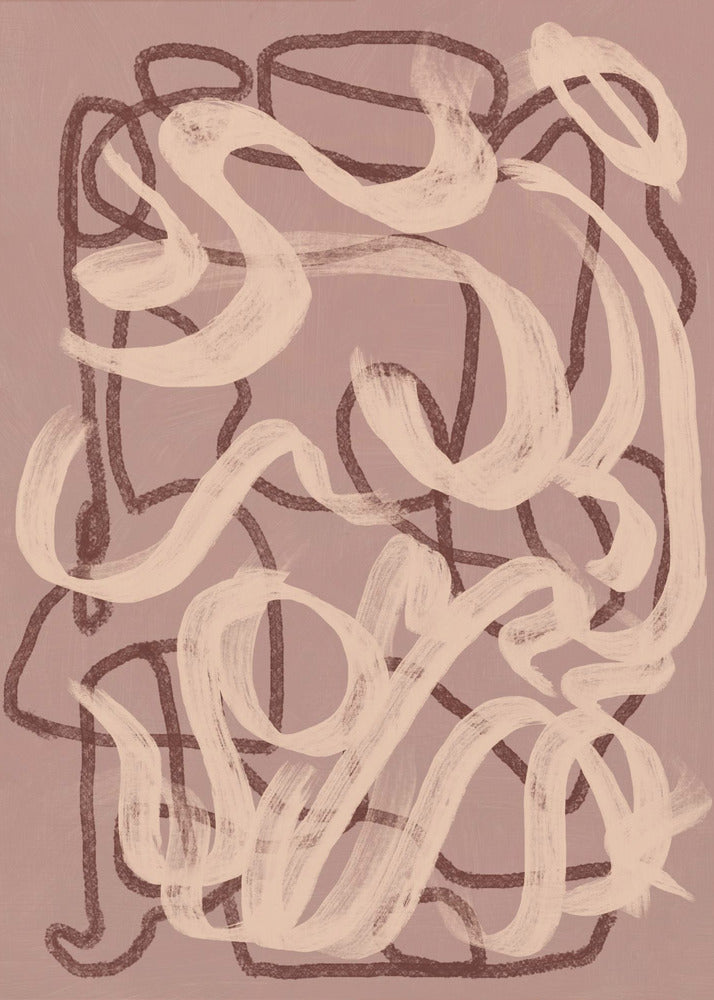 Plakat -  Dry brush abstract in nude