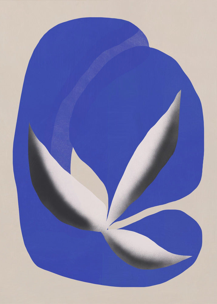 Plakat - Liquid cobalt blue abstraction 02