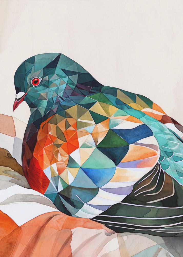 Poster - Animal Watercolor Art Bird Dove Pigeon 2