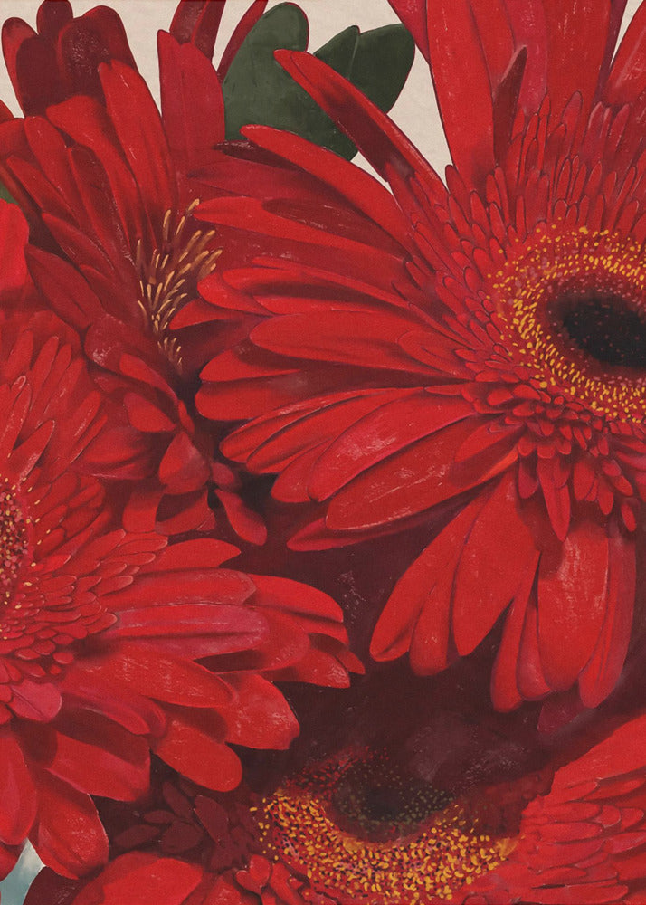 Plakat - Red Gerbera Daisy Detail
