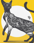 Poster - Japanese Cat Tattoo Yellow