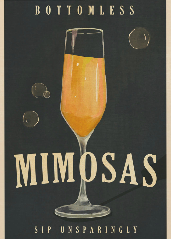 Poster - Bottomless Mimosas Art Deco Cocktail Bar Art