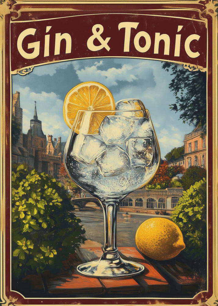 Plakat - Gin &amp;amp; Tonic Vintage