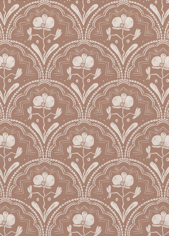 Plakat - Boho Orchid Tiles Pattern