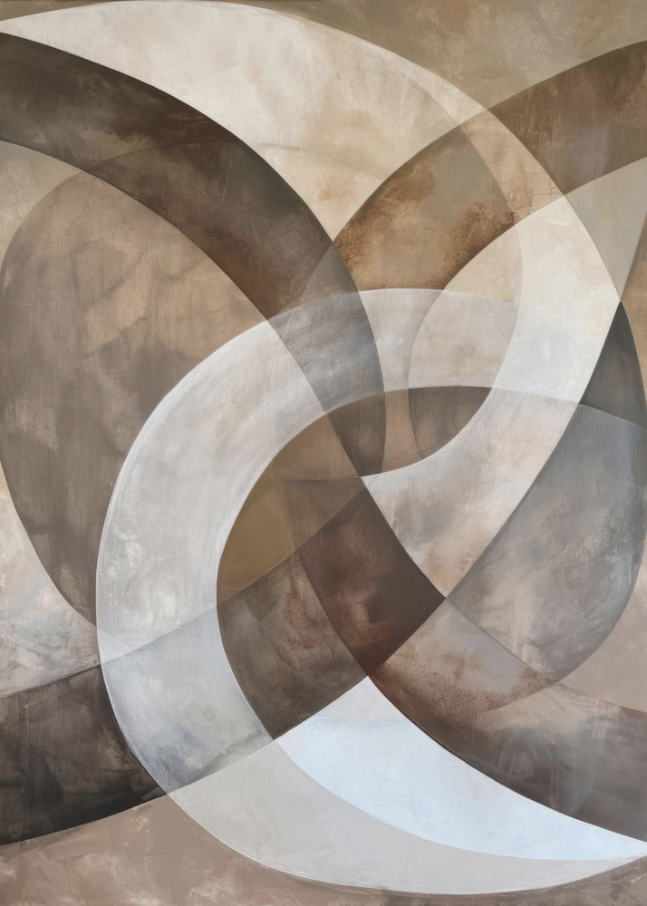 Poster - Abstract Art Beige Brown Geo Abstract