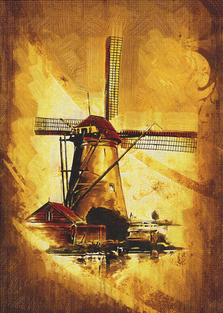 Plakat - Windmill - Sepia Illustration 66