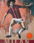 Plakat - Dynamic Footballer in Red Stripes