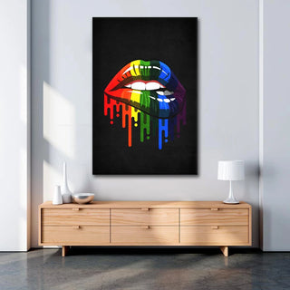 Plakat - Rainbow lips kunst