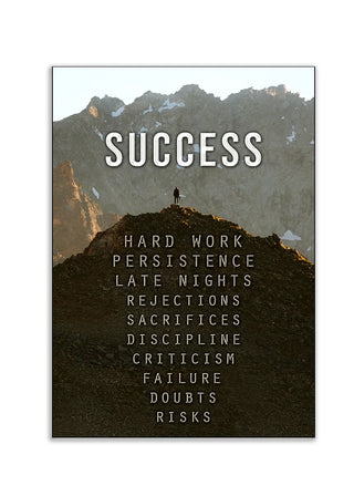 Plakat - Success hard work citat - admen.dk