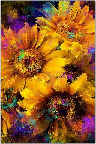 Plakat - Dansende solsikke blomster