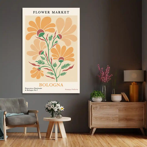 Plakat - Bologna - Flower market 