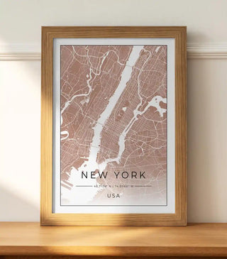 Plakat - Kort New York